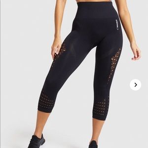 New Gymshark black Energy Seamless cropped legging
